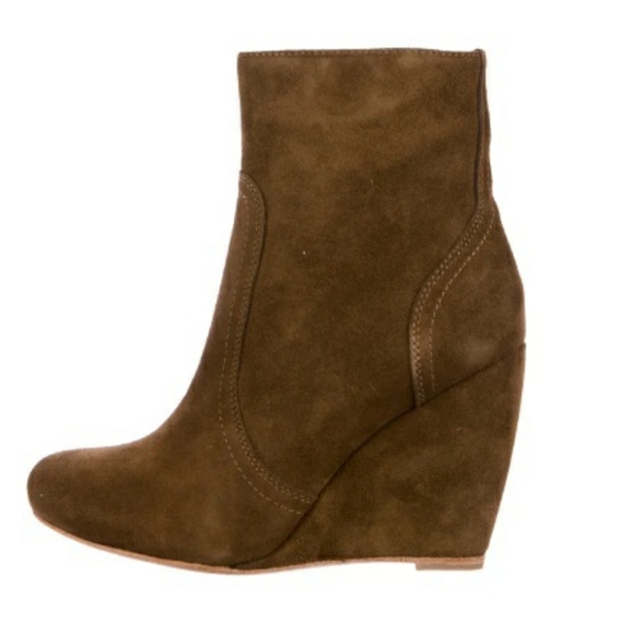 JOIE Oakley Suede Wedge Bootie in Olive, Size 41 - Picture 6 of 15